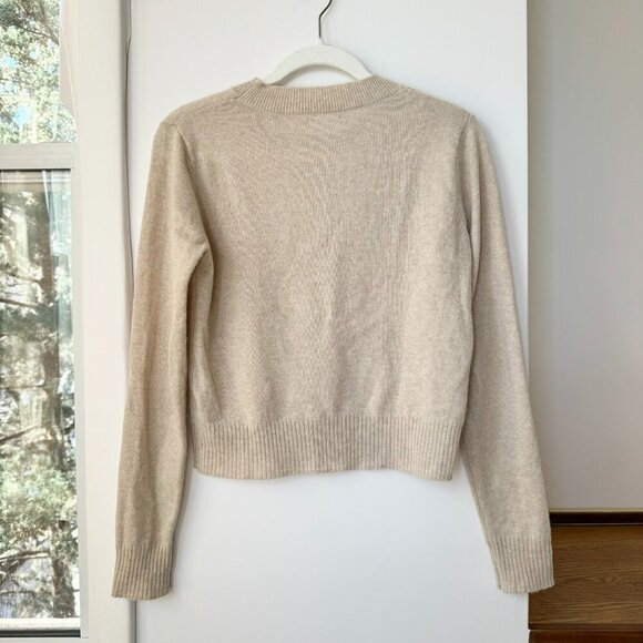 Reformation Dana Cashmere Crew Sweater Long Sleeve Cream in Wheat Small - Picture 4 of 8